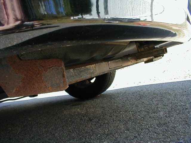 My next project will be to remove this stupid tow bar. Who the hell would have thought to tow something behind this car? What was it? What WAS it? Log splitter? House trailer? Whatever it was, it needs to GO!