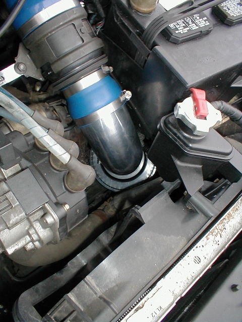 There's the new cone filter way down at the bottom of the engine bay, pulling colder air from under the engine.