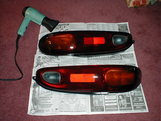 Two coats of tint and two coats of clear coat, then the old hair dryer quick cure...