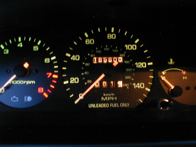 Odometer soon after installing the catch tank. 185,600 miles.