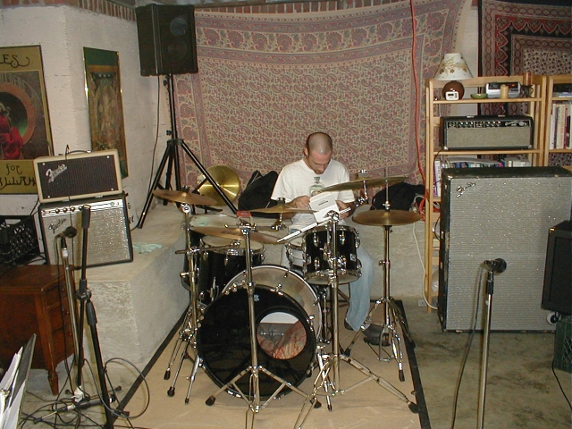 The Chad at our new space (Tom's basement)